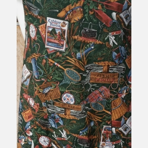 Kitchen Apron Woods Camping Forest Green Outdoor Scouts Timber Lakes Pockets - Picture 4 of 5